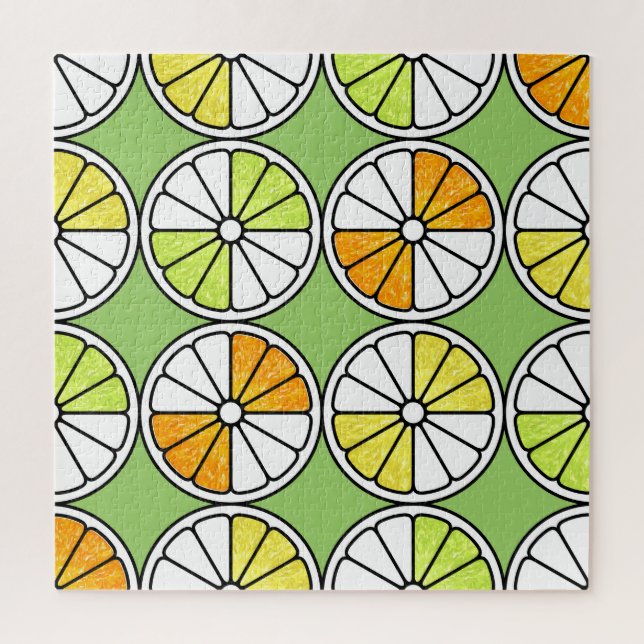 Citrus Slice Fruit, Summer Seamless. Jigsaw Puzzle (Vertical)