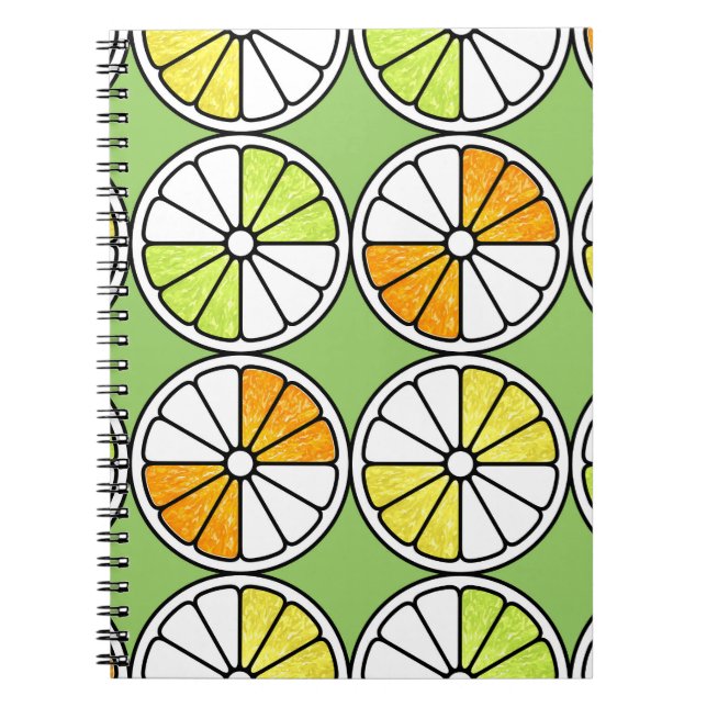 Citrus Slice Fruit, Summer Seamless. Notebook (Front)