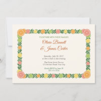 Citrus Slice Garland Summer Wedding Invitation