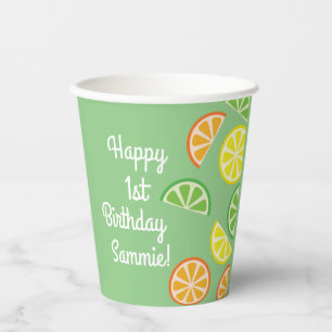 Citrus Slice Kid's Birthday Party Paper Cups