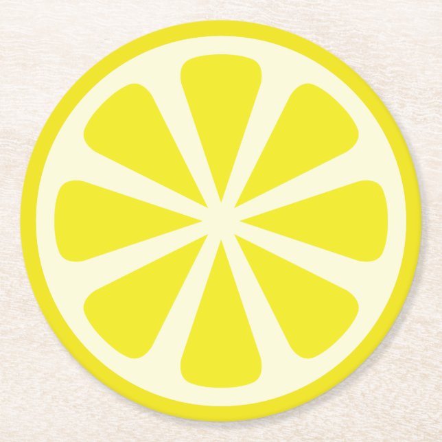 Citrus Slice Kid's Birthday Summer Round Paper Coaster (Front)
