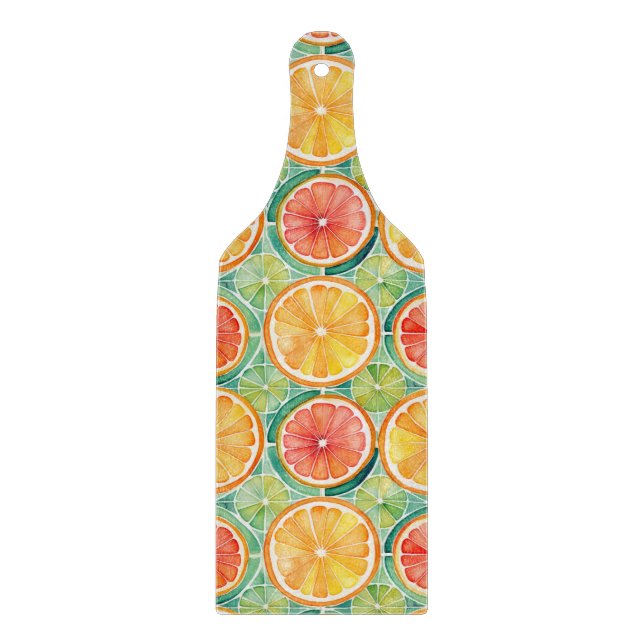 Citrus Slice Tile – Orange, Lime & Grapefruit Cutting Board (Front)