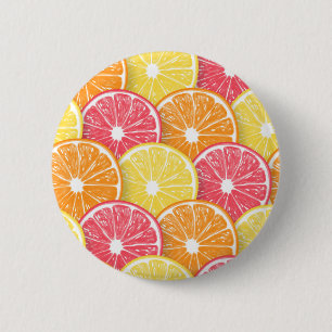 Citrus slices 6 cm round badge