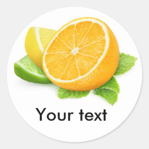 Citrus slices classic round sticker