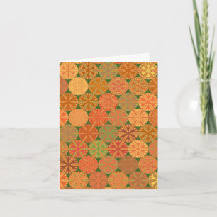 Citrus Slices Geometric on Green Note Card