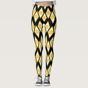 Citrus Slices in Modern Diamond Pattern Leggings