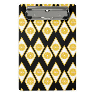 Citrus Slices in Modern Diamond Pattern Mini Clipboard