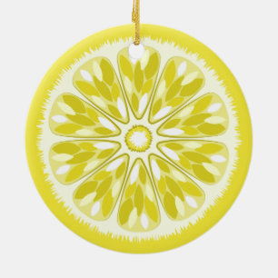 Citrus Slices Lemon Ceramic Tree Decoration