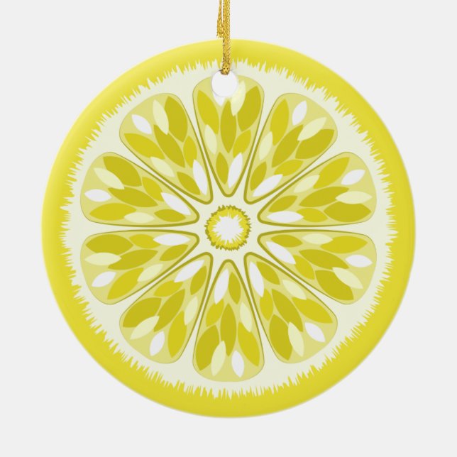 Citrus Slices Lemon Ceramic Tree Decoration (Back)