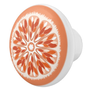 Citrus Slices Orange Ceramic Knob