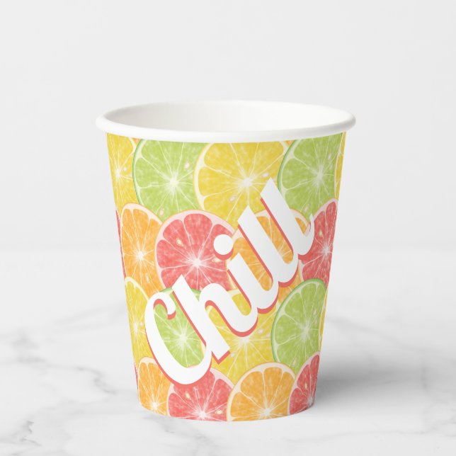 Citrus Slices Pattern Paper Cups (Front)
