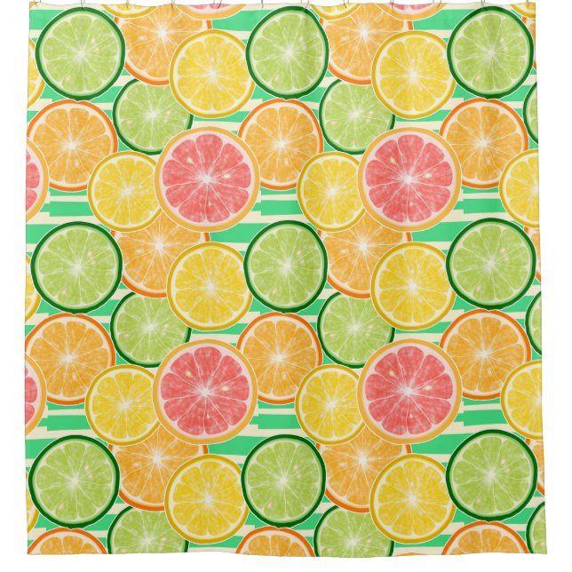 Citrus Slices Shower Curtain (Front)