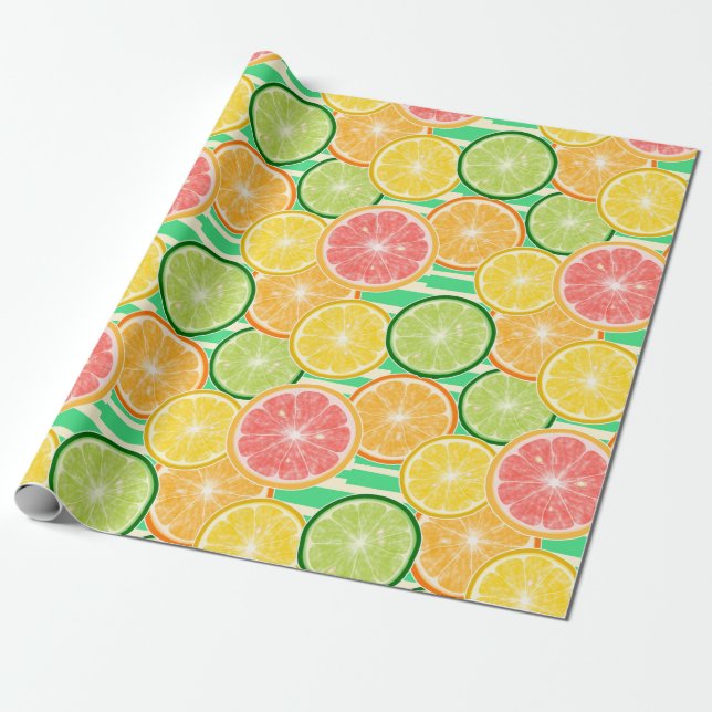 Citrus Slices Wrapping Paper (Unrolled)
