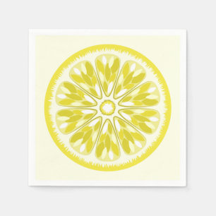 Citrus Slices Yellow Lemon Napkin