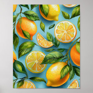 Citrus Smiles Lemon Art Print