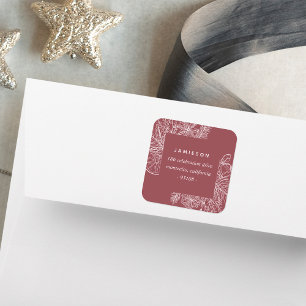 Citrus & Spice   Holiday Return Address Square Sticker