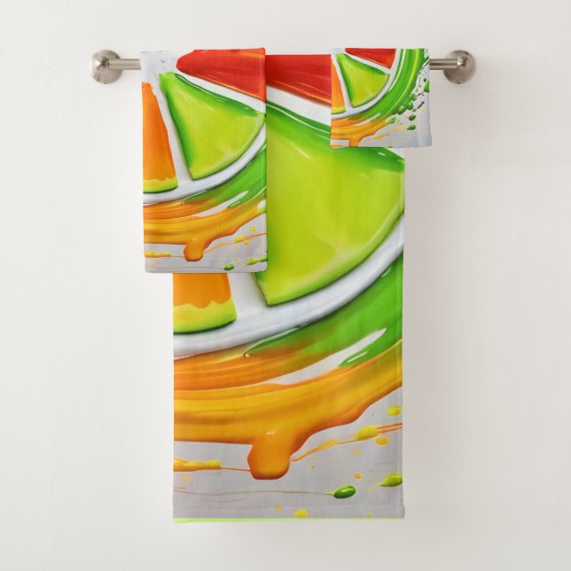Citrus Splash Design Bath Towel Set (Insitu)