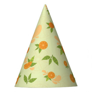 Citrus Splash Seamless Surface Pattern Design Party Hat
