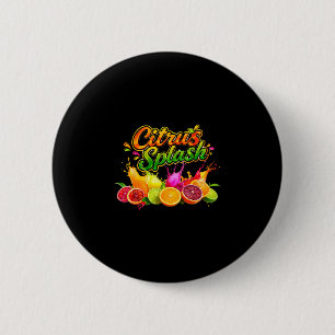 Citrus splash summer vacation fruit graphic 6 cm round badge