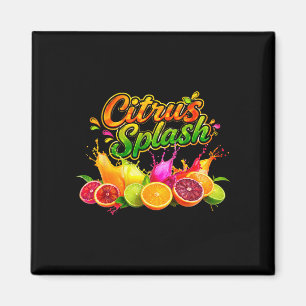 Citrus splash summer vacation fruit graphic  magnet