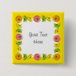 Citrus Square Yellow Text button square