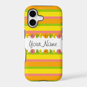 Citrus Stripe Classic Name iPhone case