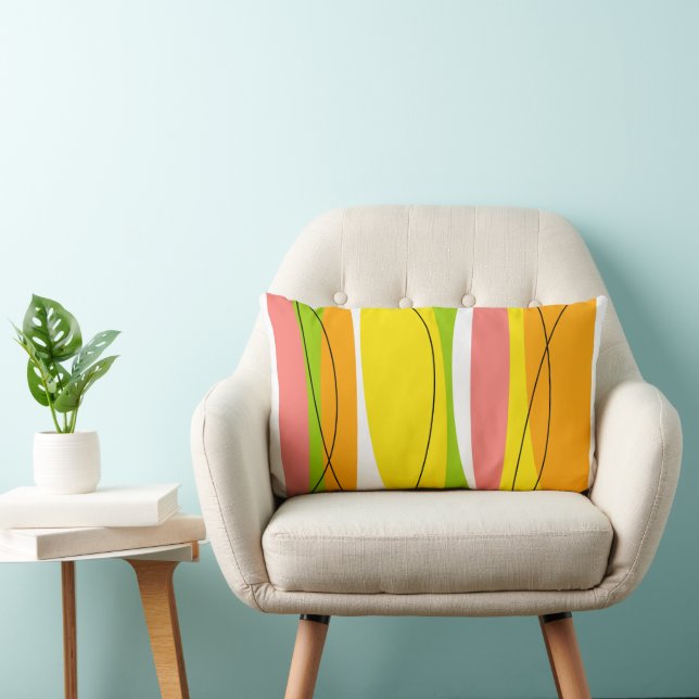 Citrus Stripe yellow back lumbar Cushion (Chair)
