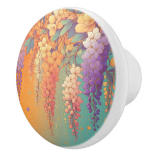 Citrus Sunset Wisteria Ceramic Knob