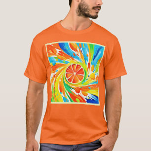 Citrus swirling Splash Design T-Shirt