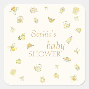 Citrus Tea Party Square Sticker