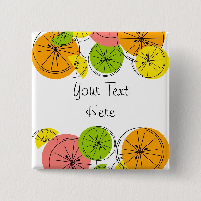 Citrus Text button square (Front)