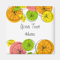 Citrus Text magnet square