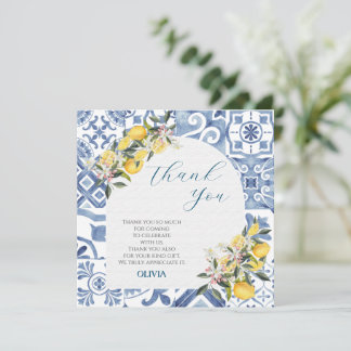 Citrus theme baby shower thank you card