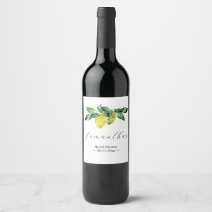 Citrus Theme Lemon Template Wine Labels