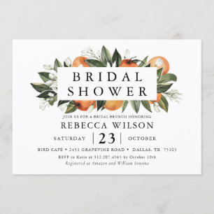 Citrus Theme Rustic Bridal Shower Invitation