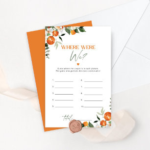Citrus theme Where were we bridal shower game