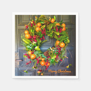 Citrus Themed Holiday Wreath Bok Gardens Florida Napkin