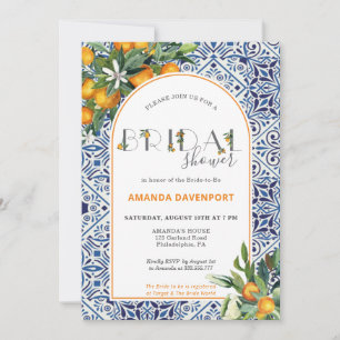 Citrus Tiles Bridal Shower with oranges Invitation