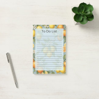 Citrus To-Do List Lined Watercolor Memo Pad Post-it Notes