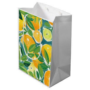Citrus Tree Artisan Lemons Oranges Limes Colorful  Medium Gift Bag