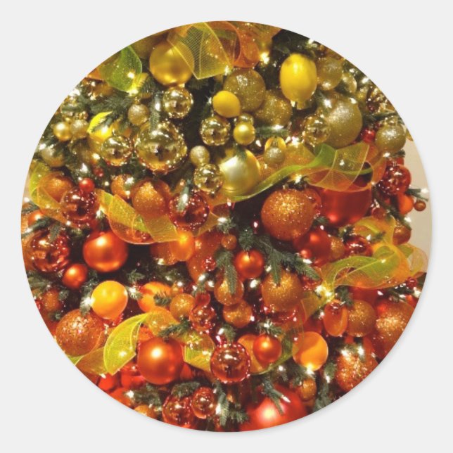 Citrus Tree Photo Christmas Sticker From Florida (Front)