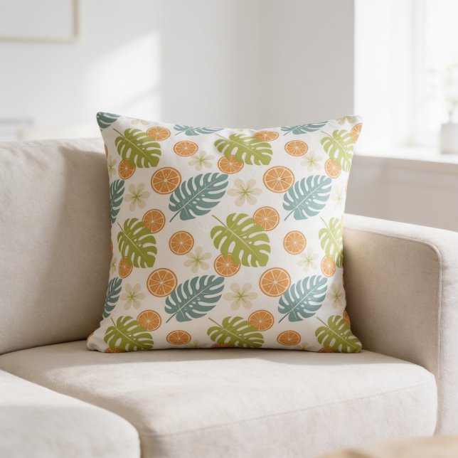 Citrus Tropical Cushion (Citrus Tropical Throw Pillow)