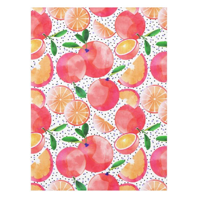 Citrus Tropical | Juicy Fruits Polka Dots | Food O Tablecloth (Front)
