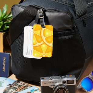 Citrus TROPICAL SUMMER FRUIT Orange lemons Slice Luggage Tag