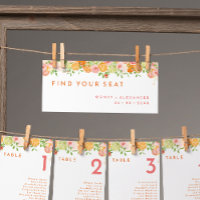 Citrus Watercolor Hanging Seating Chart Header
