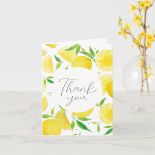Citrus Watercolor Lemon Thank You Card