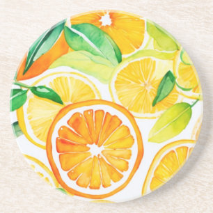 Citrus Watercolor Oranges & Lemons  Coaster