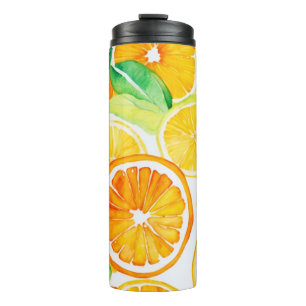Citrus Watercolor Oranges & Lemons  Thermal Tumbler