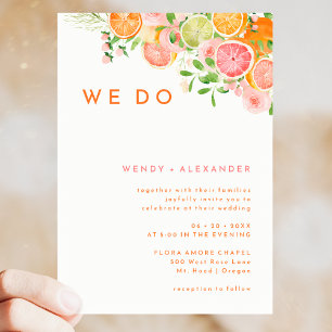 Citrus Watercolor We Do Wedding Invitation