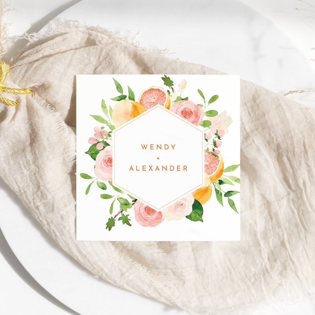 Citrus Watercolor Wedding Napkin (Creator Uploaded)